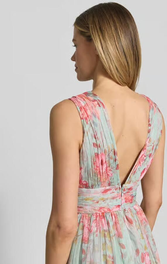 Lace & Beads Avondjurk met volantzoom en V-hals