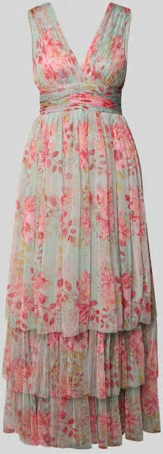 Lace & Beads Avondjurk met volantzoom en V-hals - Foto 2