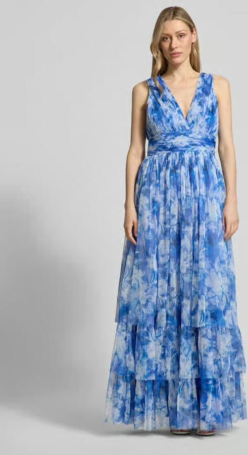 Lace & Beads Avondjurk met volantzoom en V-hals - Foto 2