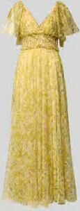 Lace & Beads Avondjurk van tule met V-hals