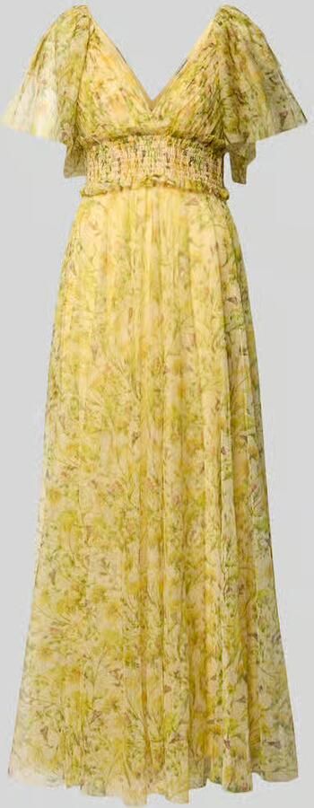Lace & Beads Avondjurk van tule met V-hals