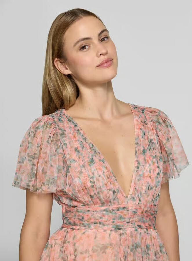 Lace & Beads Cocktailjurk in laagjeslook met tailleband