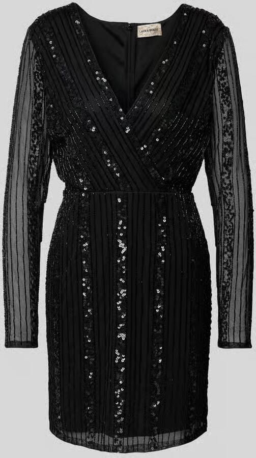 Lace & Beads Cocktailjurk in wikkellook - Foto 2