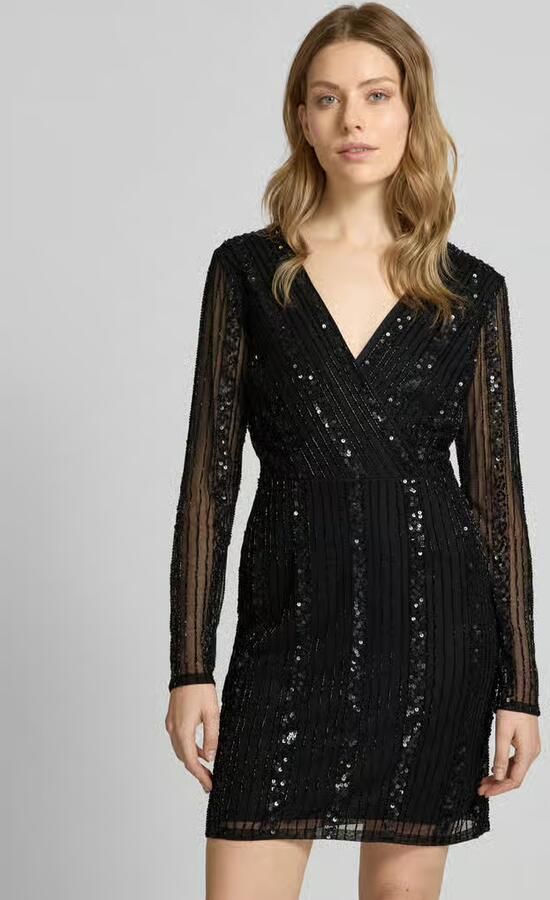 Lace & Beads Cocktailjurk in wikkellook - Foto 3
