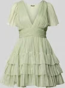 Lace & Beads Cocktailjurk met diepe V-hals