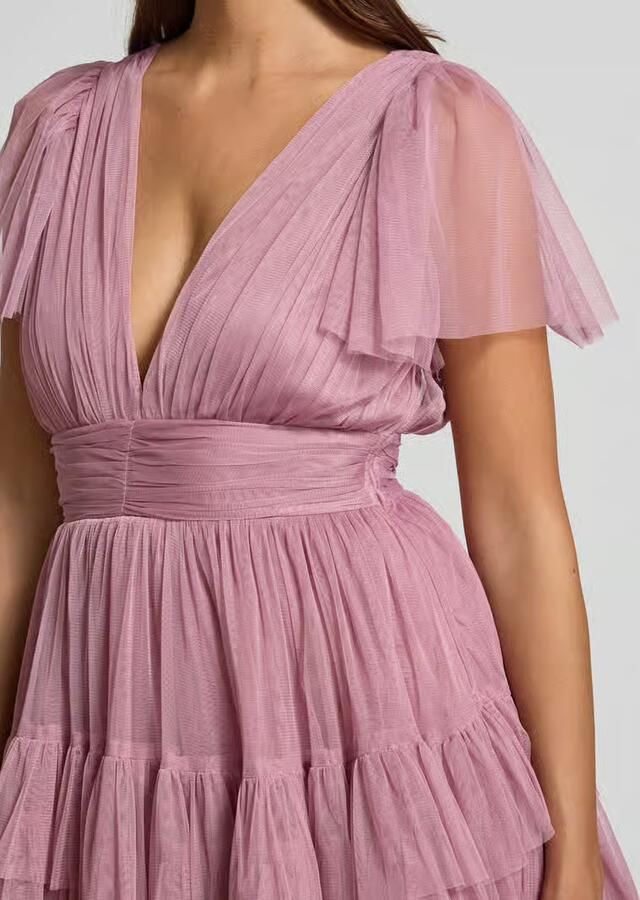 Lace & Beads Cocktailjurk met diepe V-hals