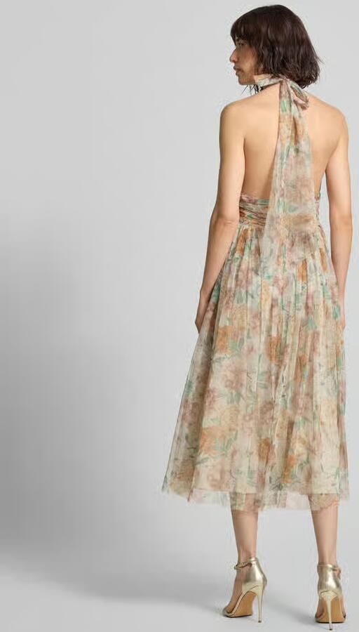 Lace & Beads cocktailjurk met halter en vetersluiting - Foto 3