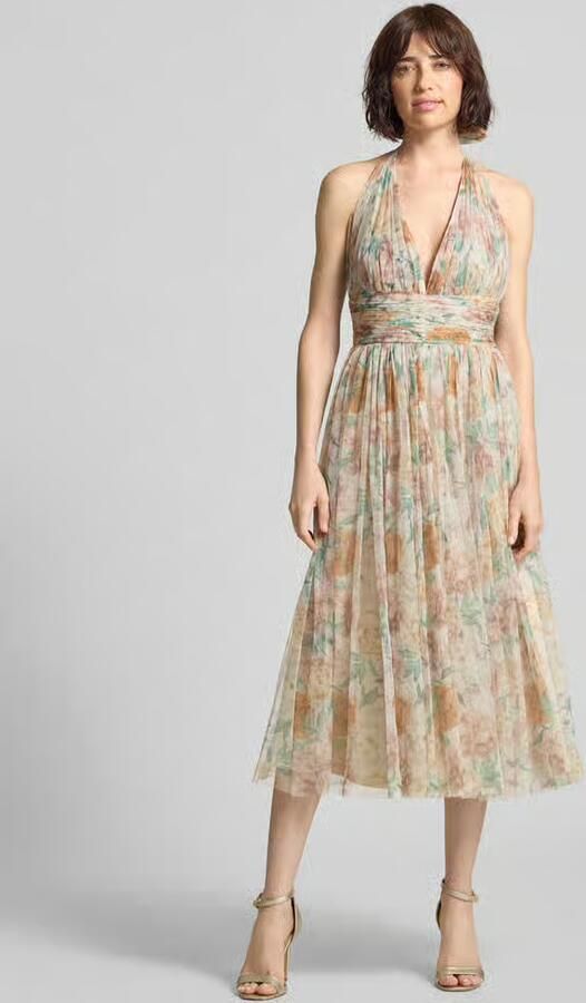 Lace & Beads cocktailjurk met halter en vetersluiting - Foto 2