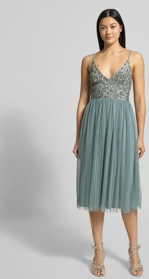Lace & Beads Cocktailjurk met pailletten - Foto 3