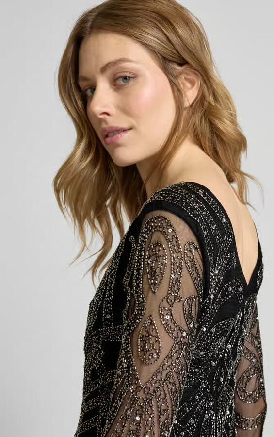 Lace & Beads Cocktailjurk met sierparels
