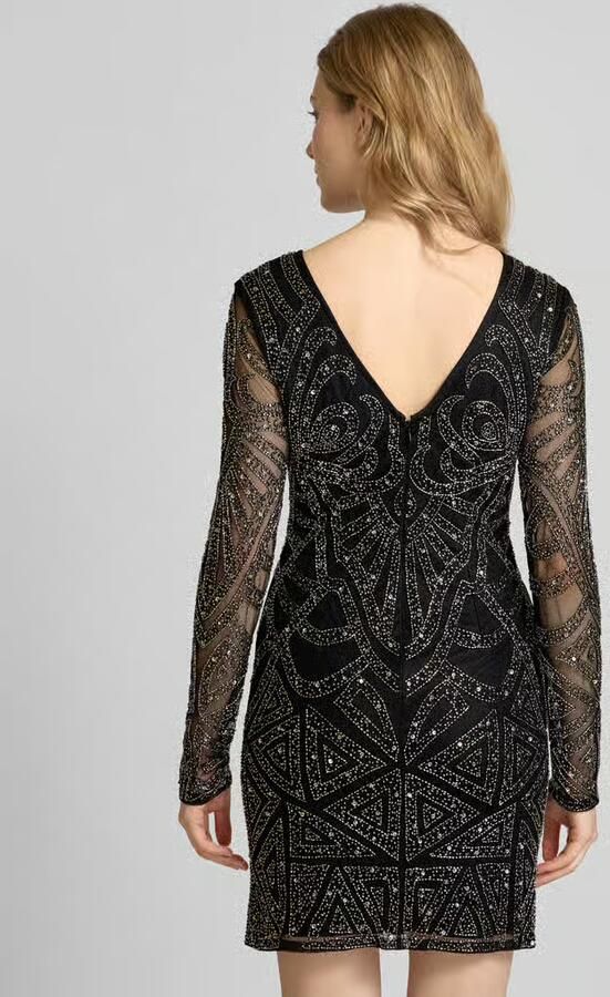 Lace & Beads Cocktailjurk met sierparels - Foto 3