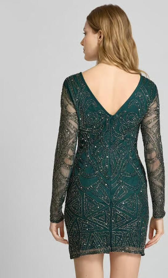 Lace & Beads Cocktailjurk met sierparels - Foto 2