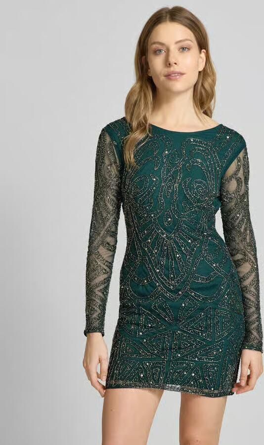 Lace & Beads Cocktailjurk met sierparels - Foto 3