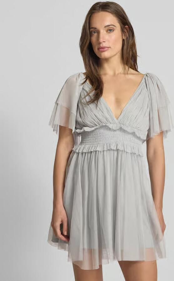 Lace & Beads Cocktailjurk met V-hals en tailleband - Foto 2