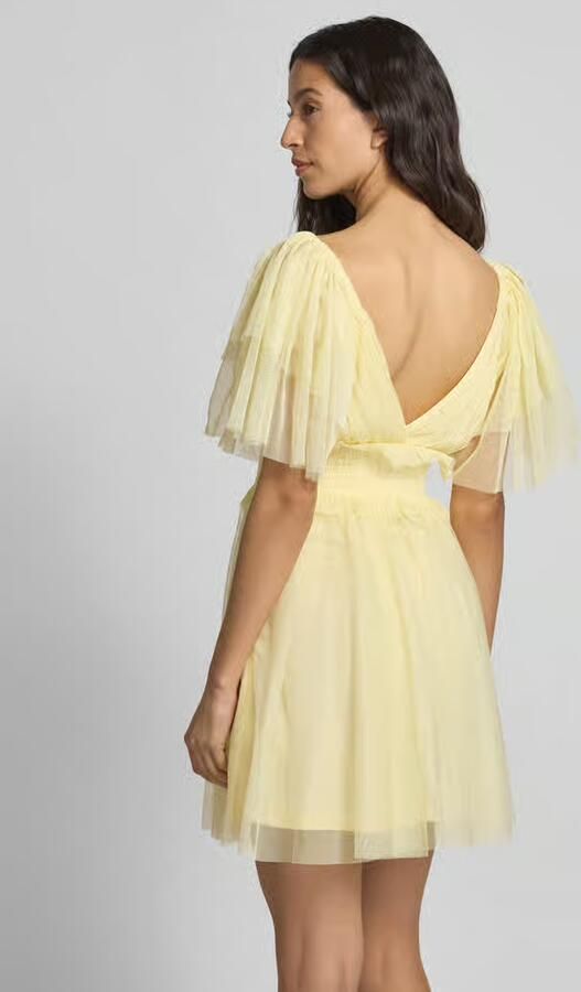 Lace & Beads Cocktailjurk met V-hals en tailleband - Foto 4