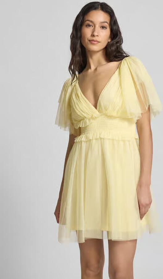 Lace & Beads Cocktailjurk met V-hals en tailleband - Foto 3