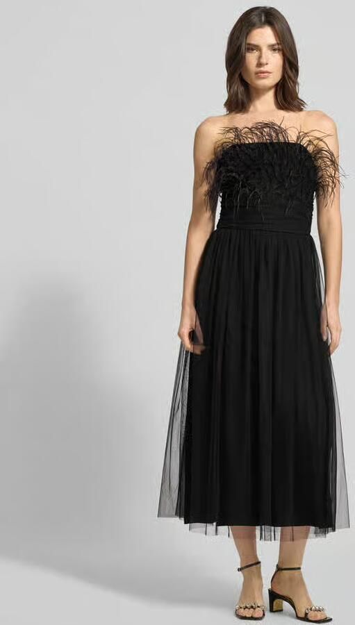 Lace & Beads Cocktailjurk met veren - Foto 2
