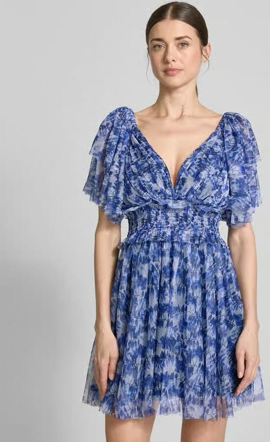 Lace & Beads Cocktailjurk met volantgarnering - Foto 2