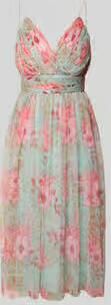 Lace & Beads cocktailjurk van mesh met tailleband