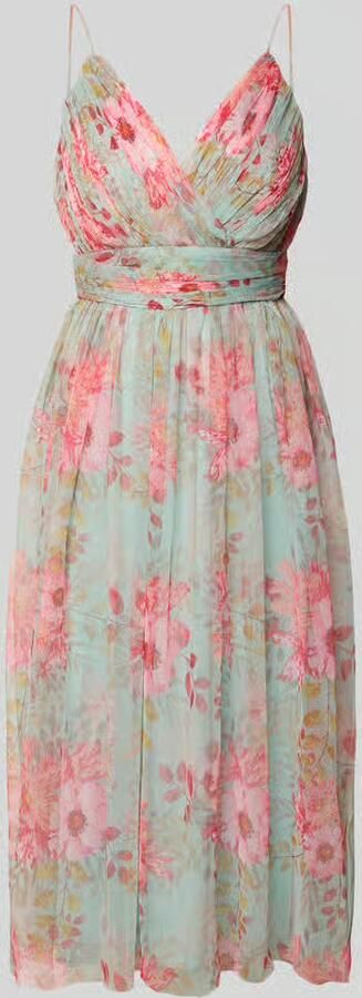 Lace & Beads cocktailjurk van mesh met tailleband - Foto 3