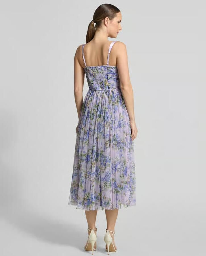 Lace & Beads Cocktailjurk van tule in allover-look
