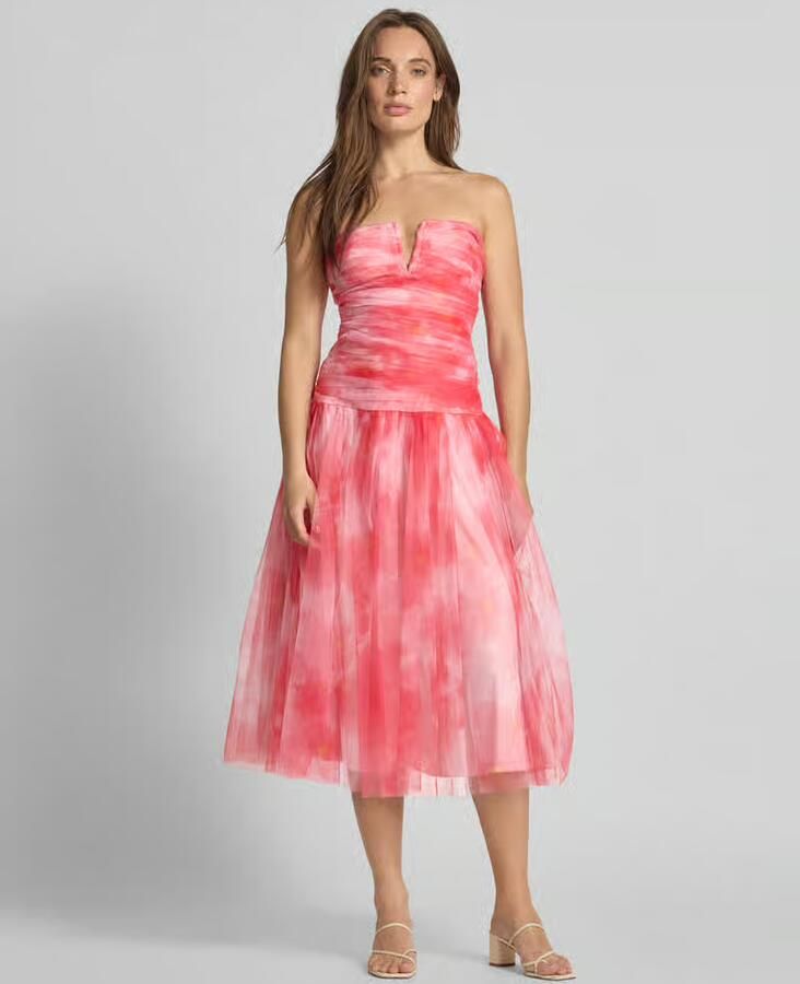 Lace & Beads Knielange cocktailjurk met V-hals