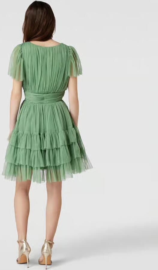 Lace & Beads Knielange cocktailjurk met volants