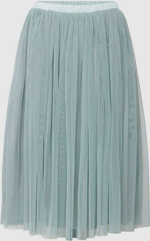Lace & Beads Knielange rok met plissévouwen