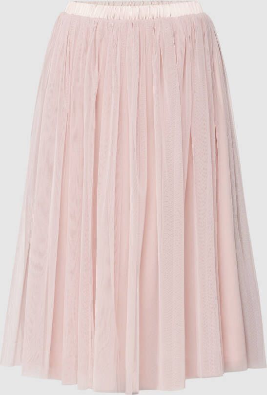 Lace & Beads Knielange rok met plissévouwen