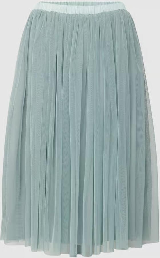 Lace & Beads Knielange rok met plissévouwen