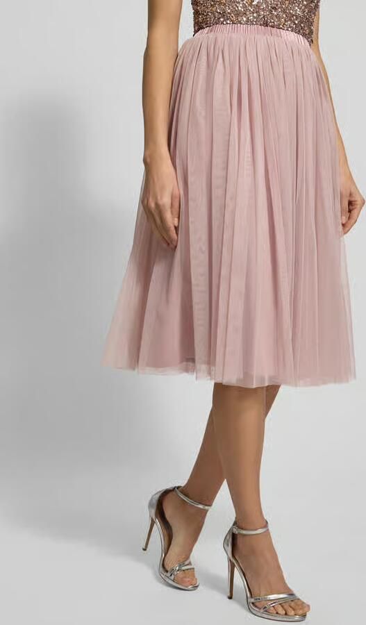 Lace & Beads Knielange rok met plissévouwen - Foto 2