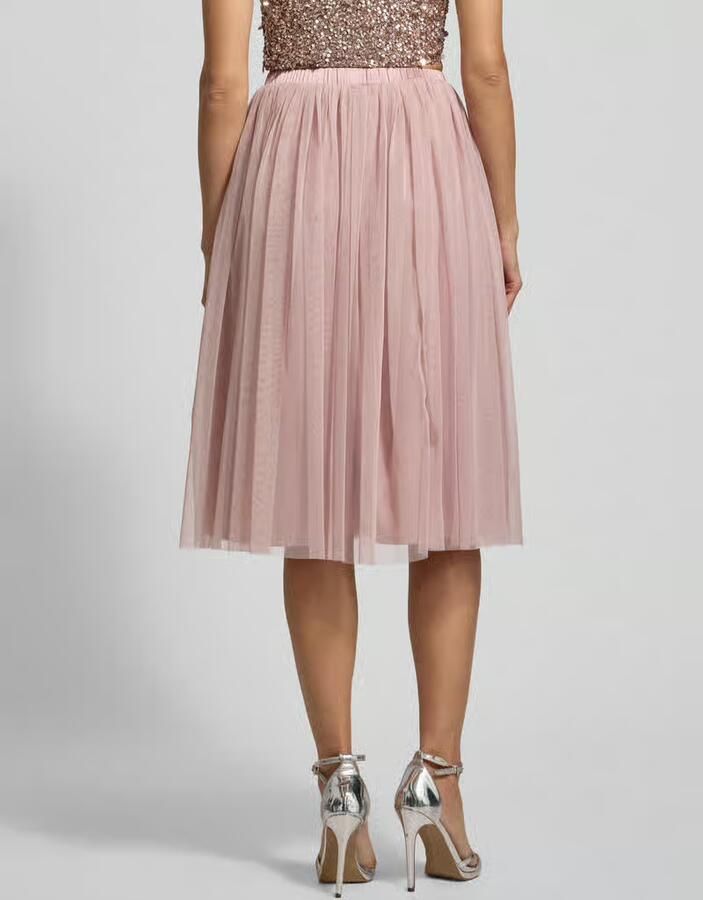 Lace & Beads Knielange rok met plissévouwen - Foto 2