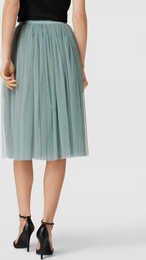 Lace & Beads Knielange rok met plissévouwen - Foto 3