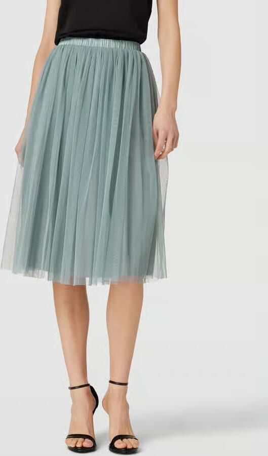 Lace & Beads Knielange rok met plissévouwen - Foto 2