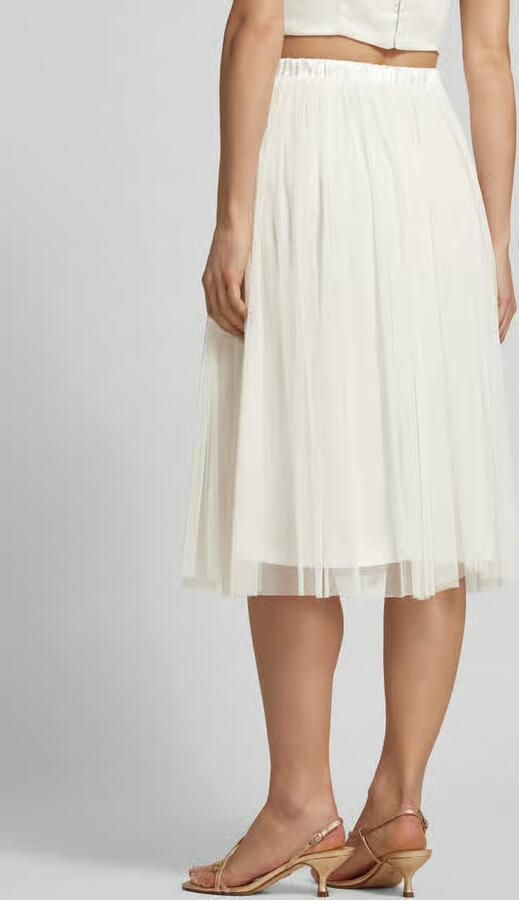 Lace & Beads Knielange rok met plissévouwen - Foto 3