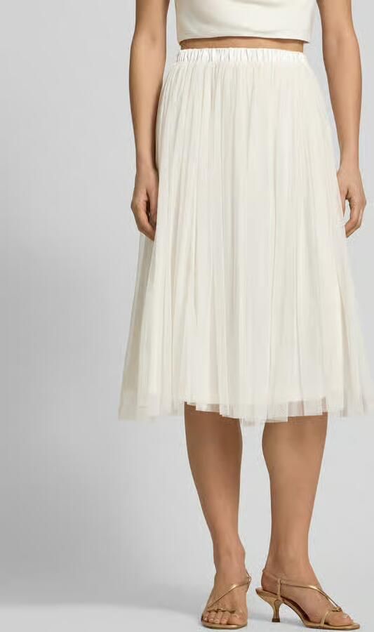 Lace & Beads Knielange rok met plissévouwen - Foto 2