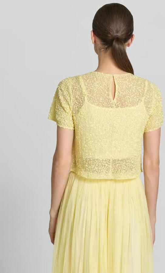 Lace & Beads 'Kort T-shirt met pailletten'