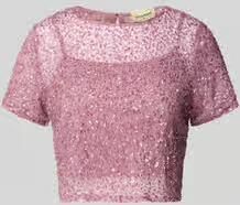 Lace & Beads Kort T-shirt met strass-steentjes