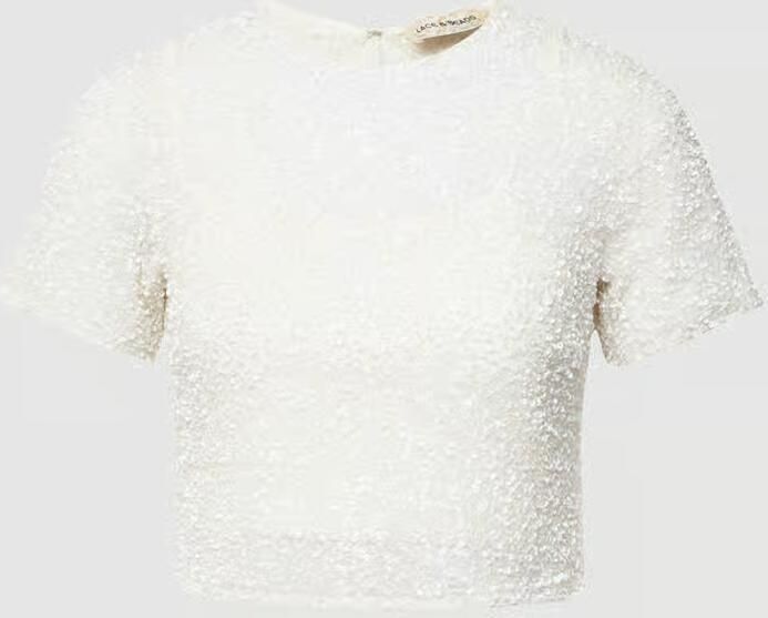 Lace & Beads Kort T-shirt met strass-steentjes - Foto 3