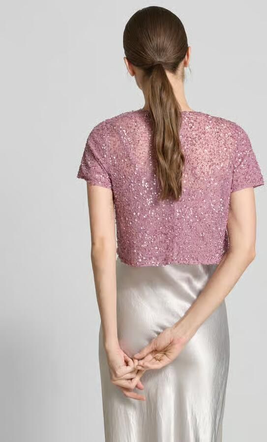 Lace & Beads Kort T-shirt met strass-steentjes - Foto 3