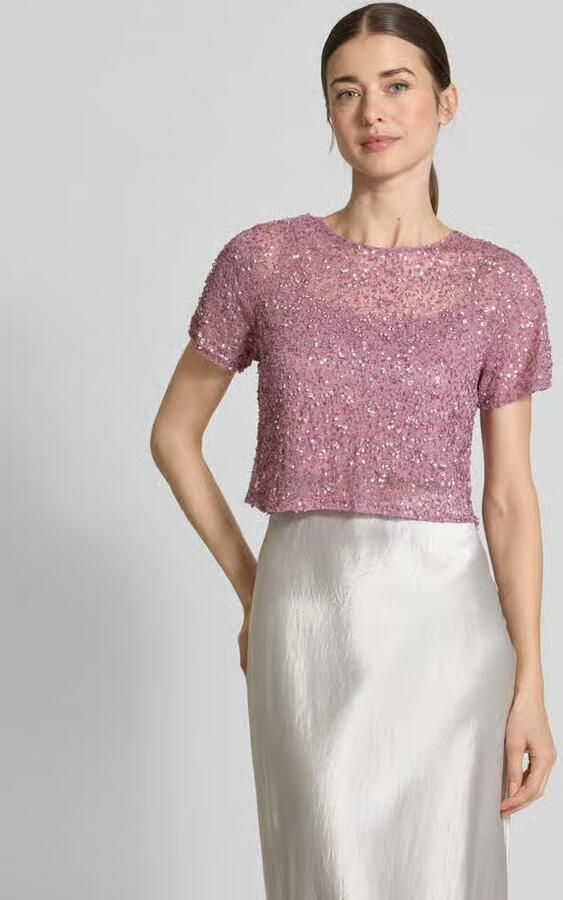 Lace & Beads Kort T-shirt met strass-steentjes - Foto 2