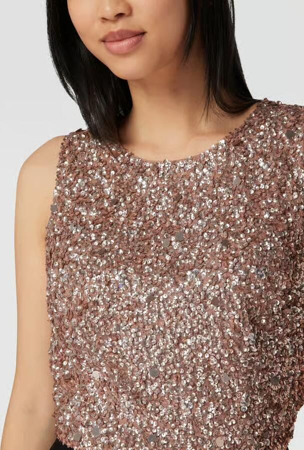 Lace & Beads Korte top met pailletten