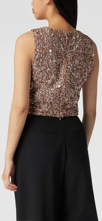 Lace & Beads Korte top met pailletten - Foto 2