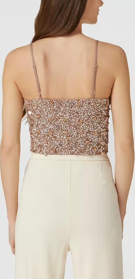 Lace & Beads Korte top met pailletten - Foto 3