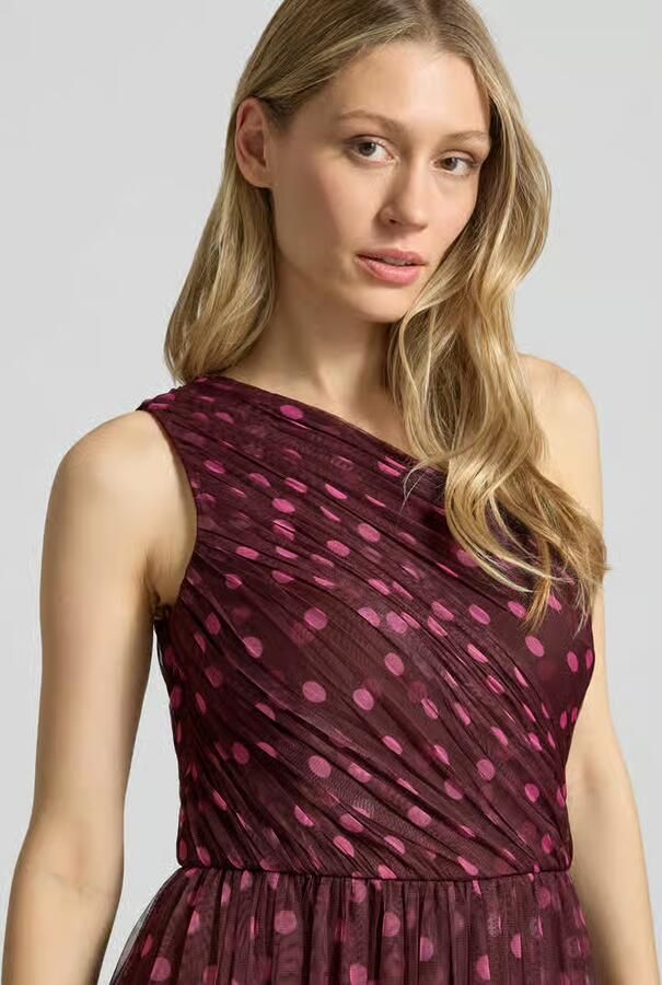 Lace & Beads maxi-jurk in one-shoulder look