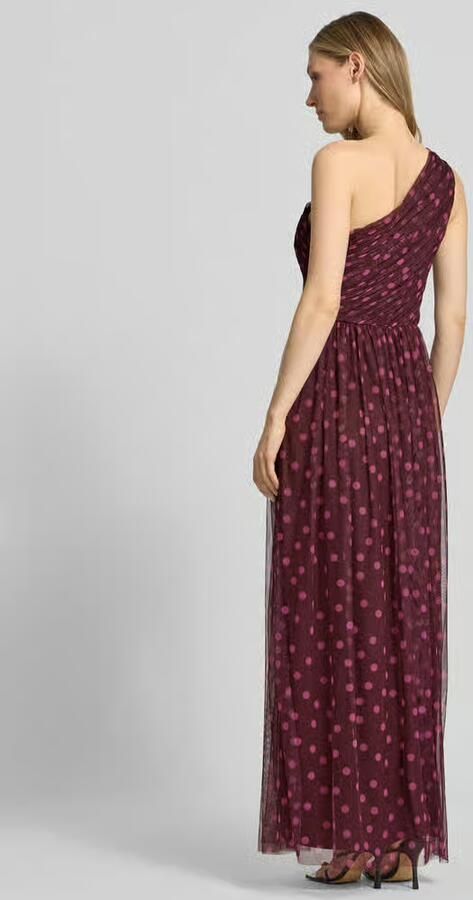 Lace & Beads maxi-jurk in one-shoulder look