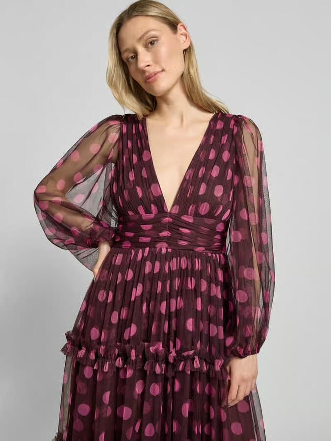 Lace & Beads maxi-jurk met diepe v-hals