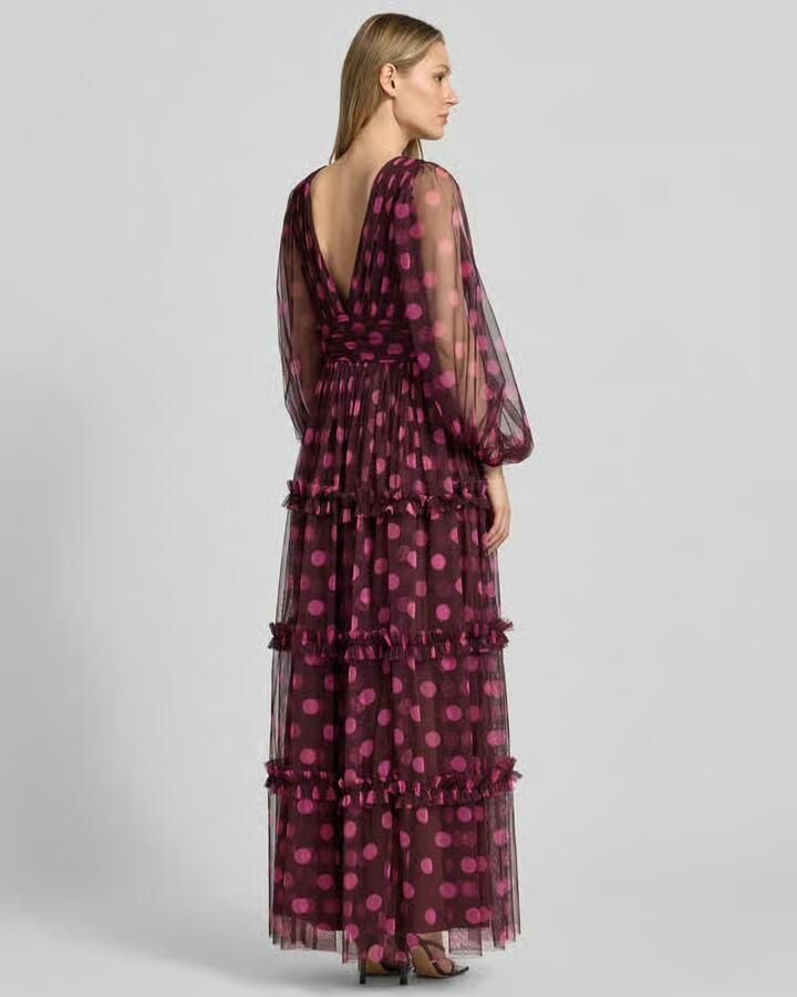 Lace & Beads maxi-jurk met diepe v-hals
