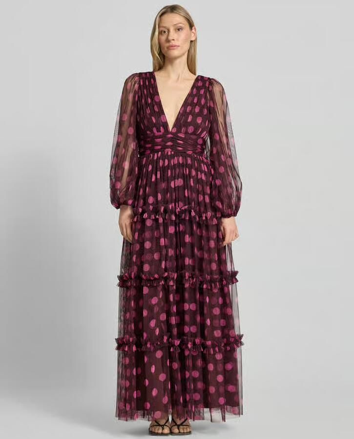 Lace & Beads maxi-jurk met diepe v-hals - Foto 2