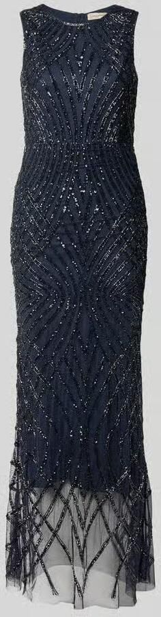 Lace & Beads maxi-jurk met parels en ronde hals - Foto 2